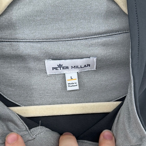 Peter Millar Gray Lightweight Sport L/S CT& Country Club Logo Jacket Size Large - Picture 5 of 12